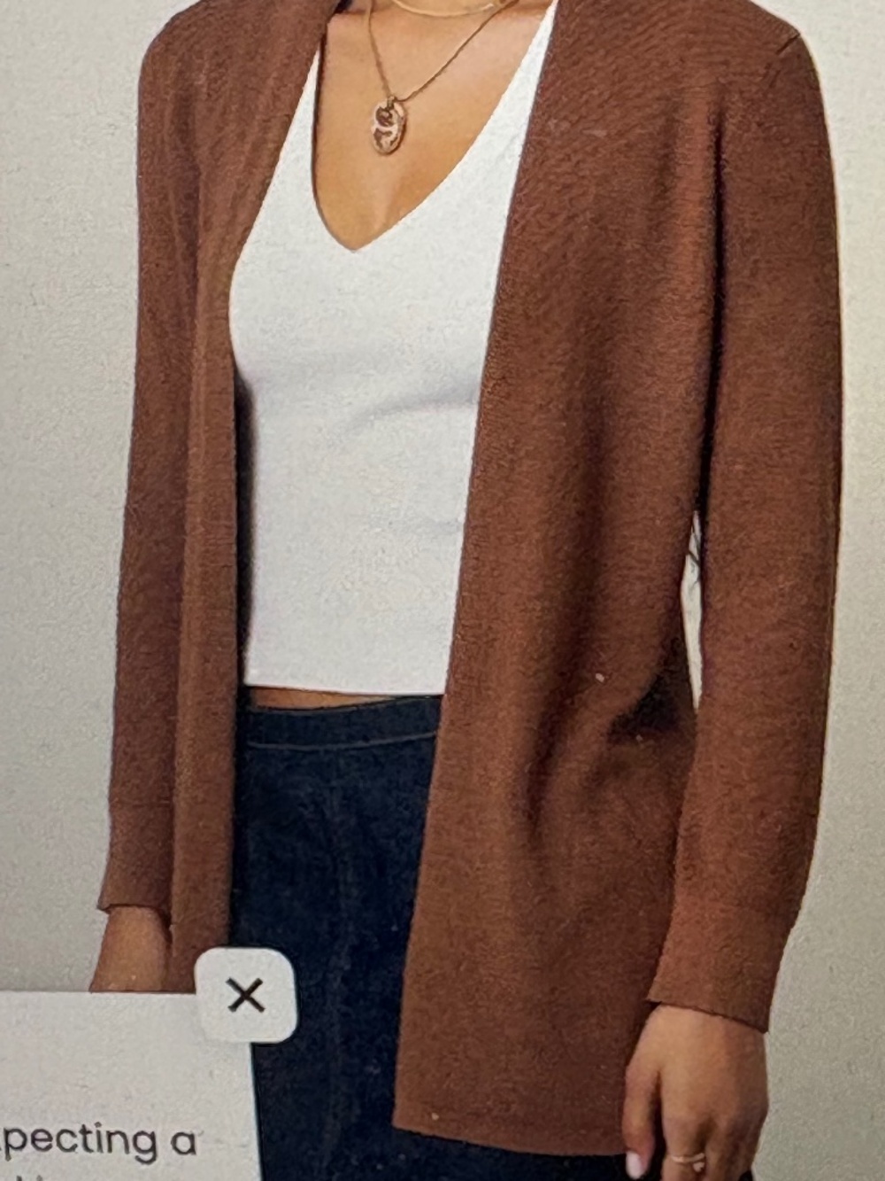 NWT Cyrus Women's Open Front Long Cardigan Sweater Brown Size XS | $79 MSRP